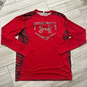 Under Armour red/black/gray long sleeve sport shirt